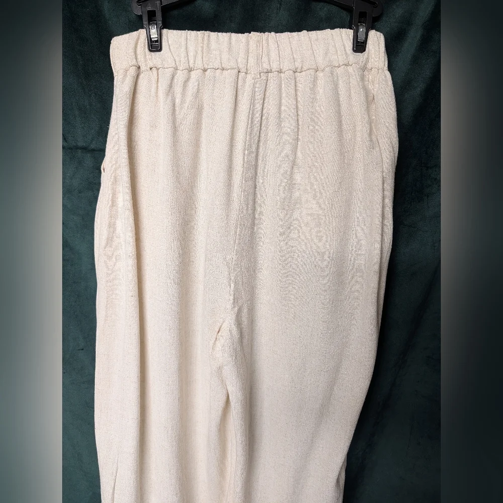 Chic Linen Wide-Leg High-Waist Trousers